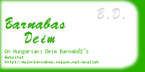 barnabas deim business card